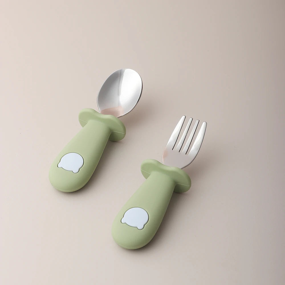 Panda Stainless Steel Baby Spoon & Fork Set