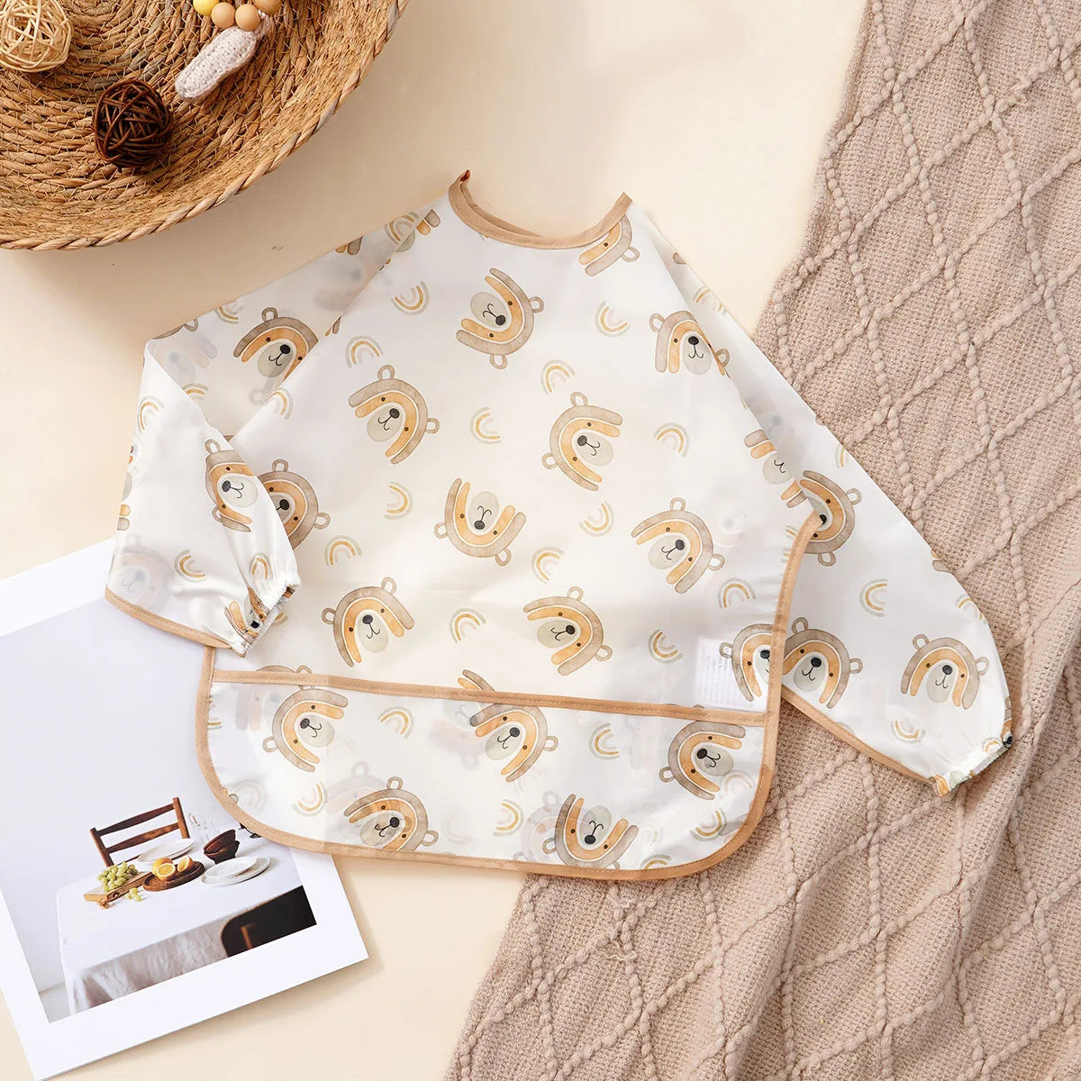 Long-Sleeve Waterproof Feeding Smock