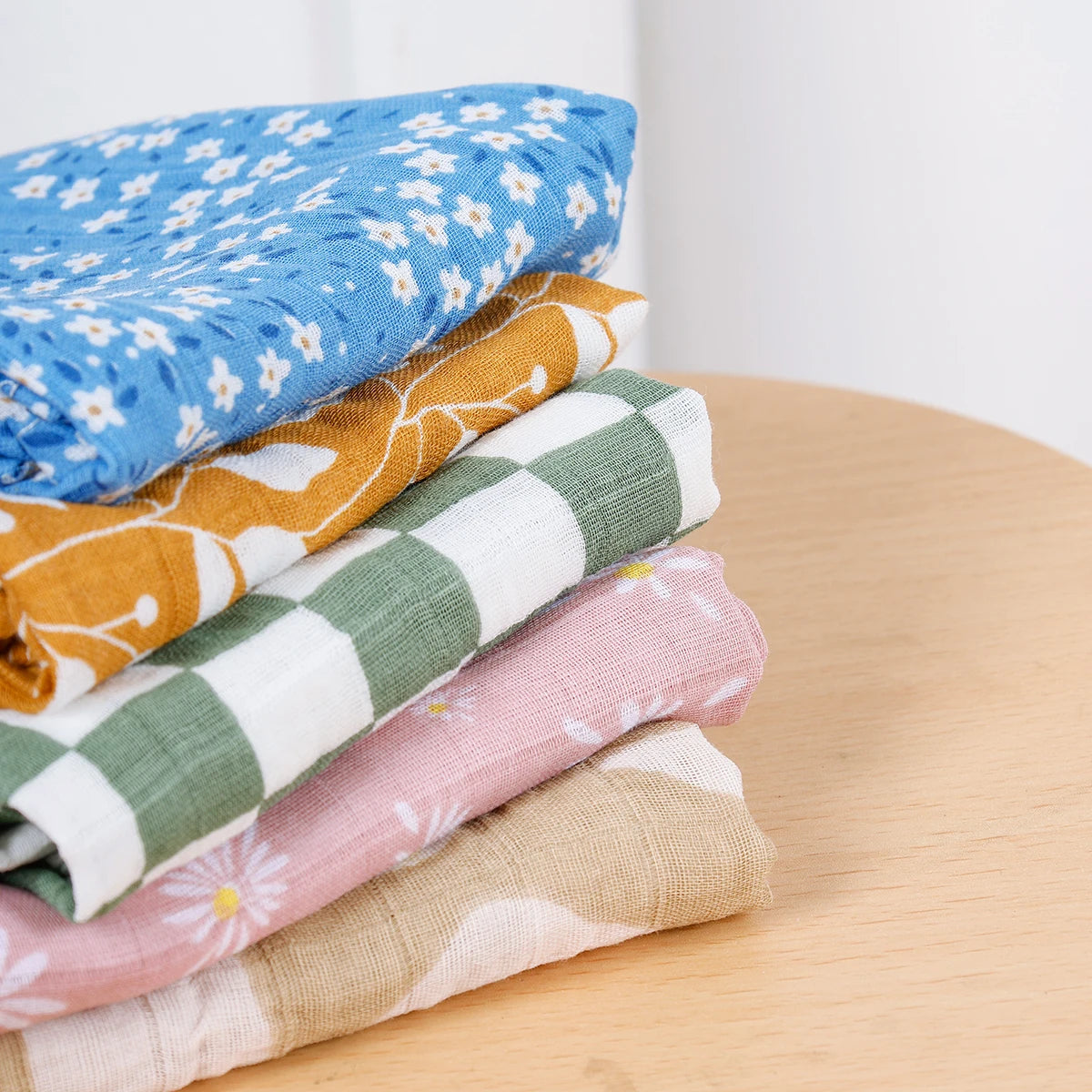 5pc Muslin Burp Cloth Set