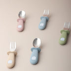 Panda Stainless Steel Baby Spoon & Fork Set – toddler utensils