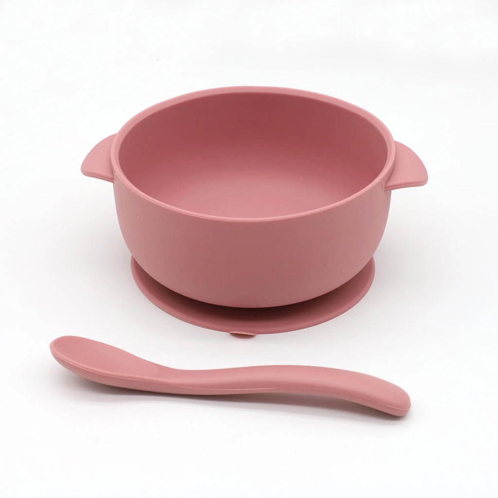Suction Silicone Bowl Set with Lid & Spoon – baby feeding set