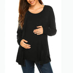 Lace-Up Faux Two-Piece Long-Sleeve Nursing Top