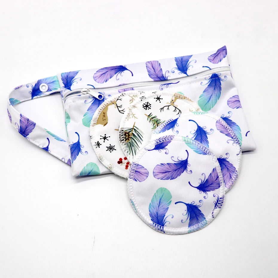 Printed Leakproof Nursing Pads with Wet Bag