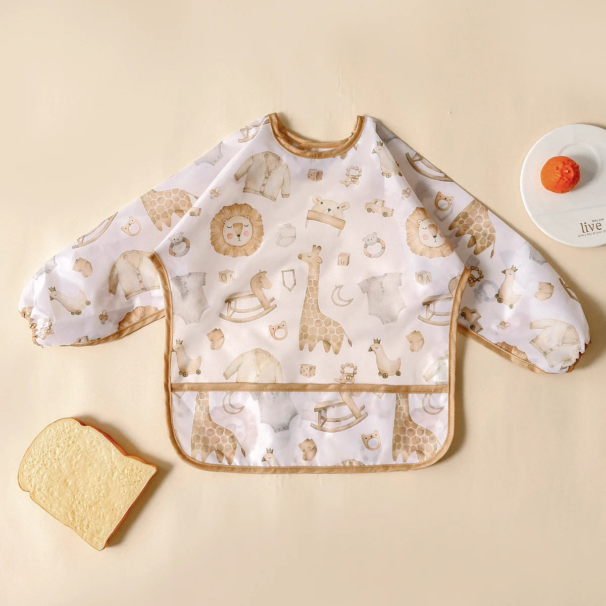Long-Sleeve Waterproof Feeding Smock