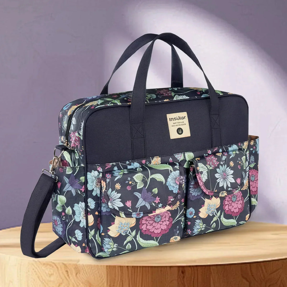Wide-Opening Crossbody Diaper Messenger Bag
