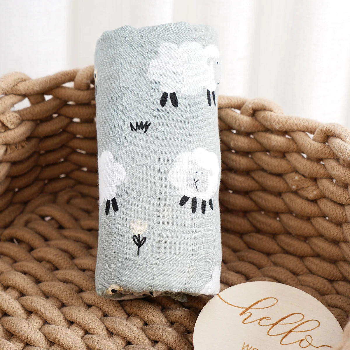 Bamboo Cotton Muslin Swaddle Blanket 120x110cm