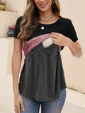 Colour-Block Short-Sleeve Nursing Tee
