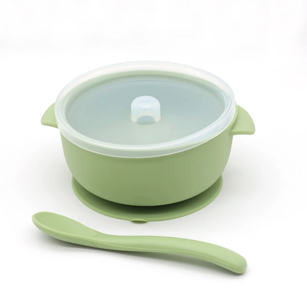 Suction Silicone Bowl Set with Lid & Spoon