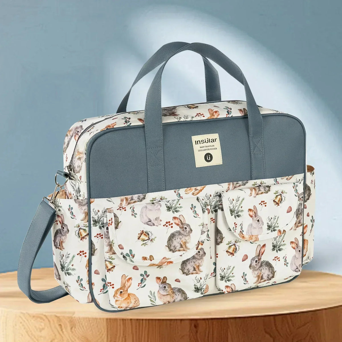 Wide-Opening Crossbody Diaper Messenger Bag