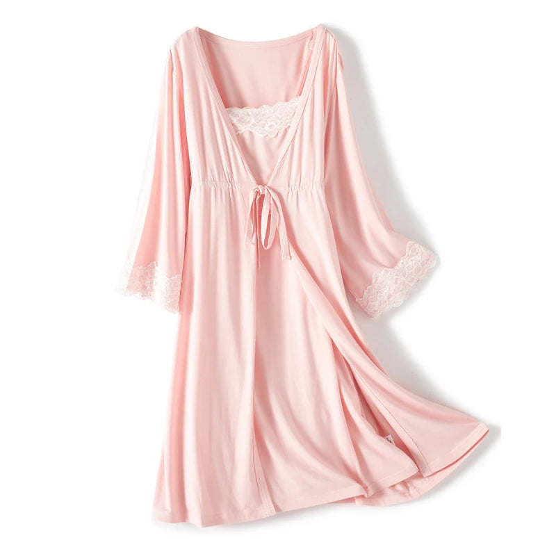 Maternity Nursing Nightgown & Robe Set