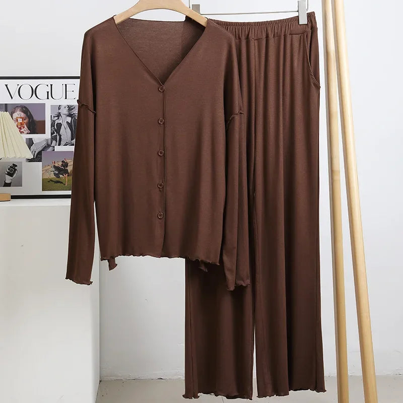 Soft Cotton Cardigan Pajama Set
