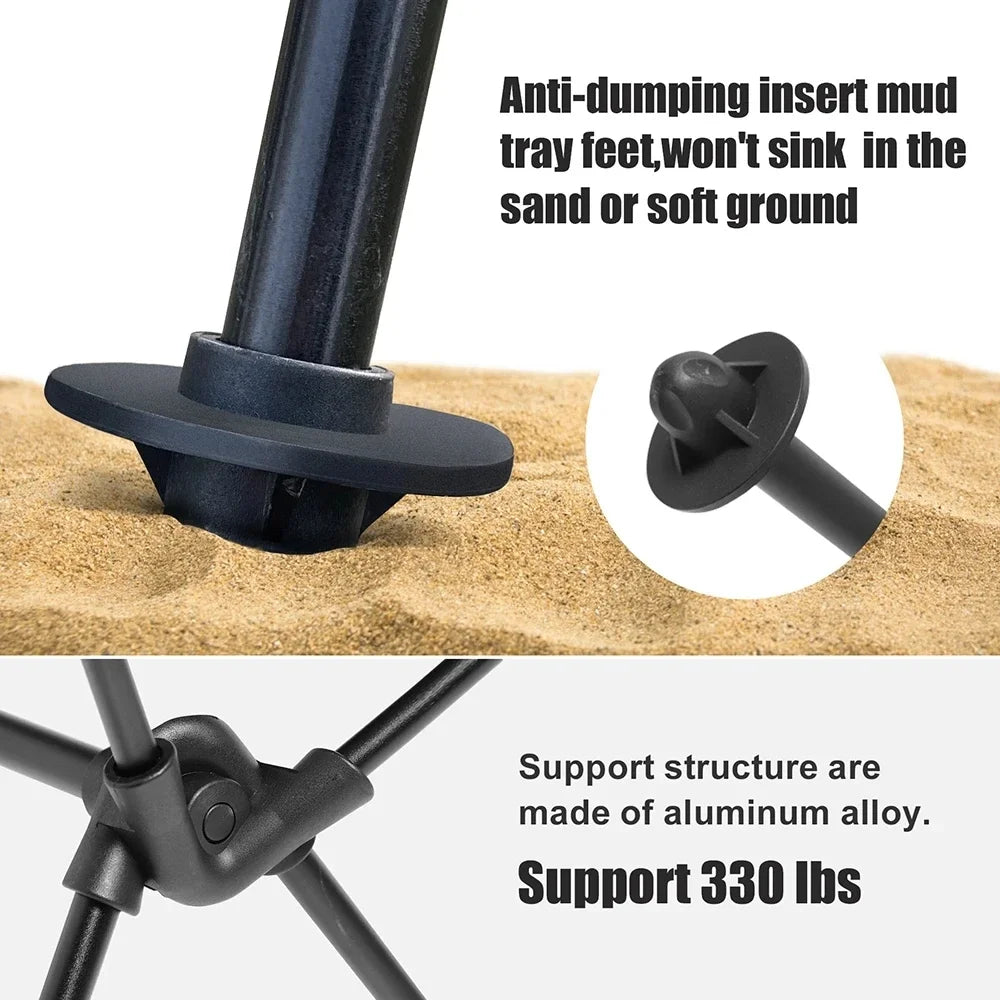 Lightweight High-Back Folding Chair with Headrest