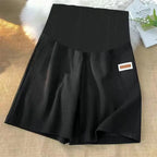 Ice Silk Wide-Leg Maternity Shorts in Black – pregnancy shorts