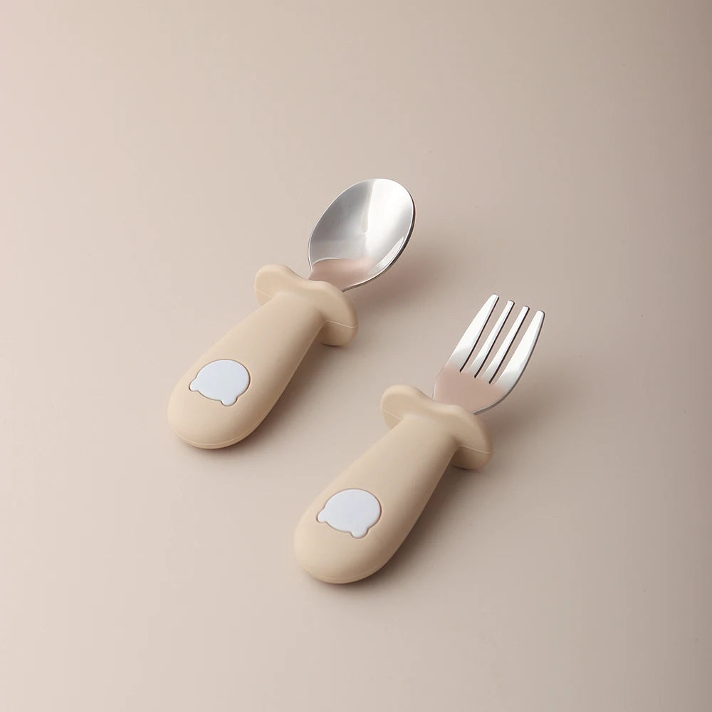 Panda Stainless Steel Baby Spoon & Fork Set
