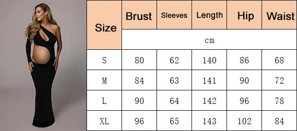 One-Shoulder Cut-Out Maternity Photoshoot Gown – maternity photoshoot dress