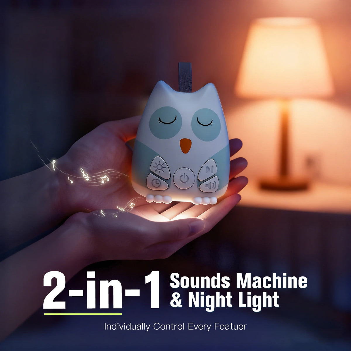 White Noise Sound Machine with Night Light (30 Sounds)