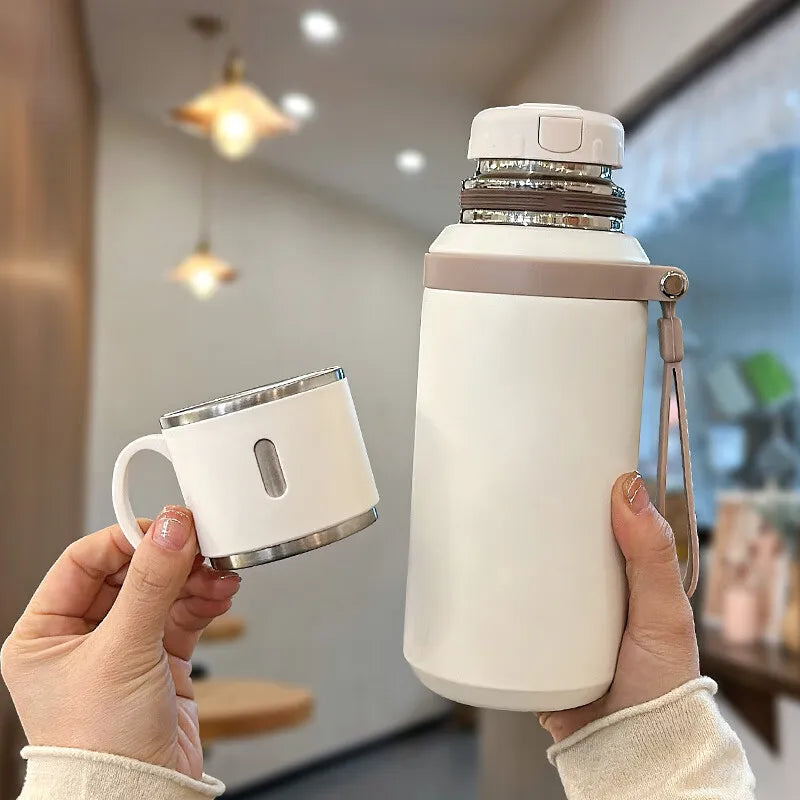 600ml Insulated Stainless Steel Travel Mug with Handle