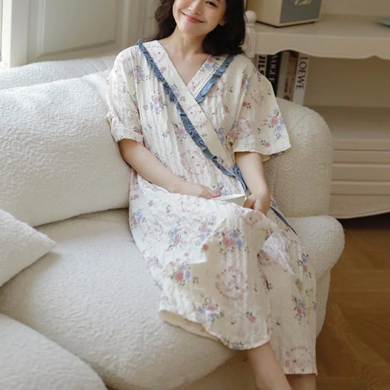 Kimono Wrap Nursing Nightgown