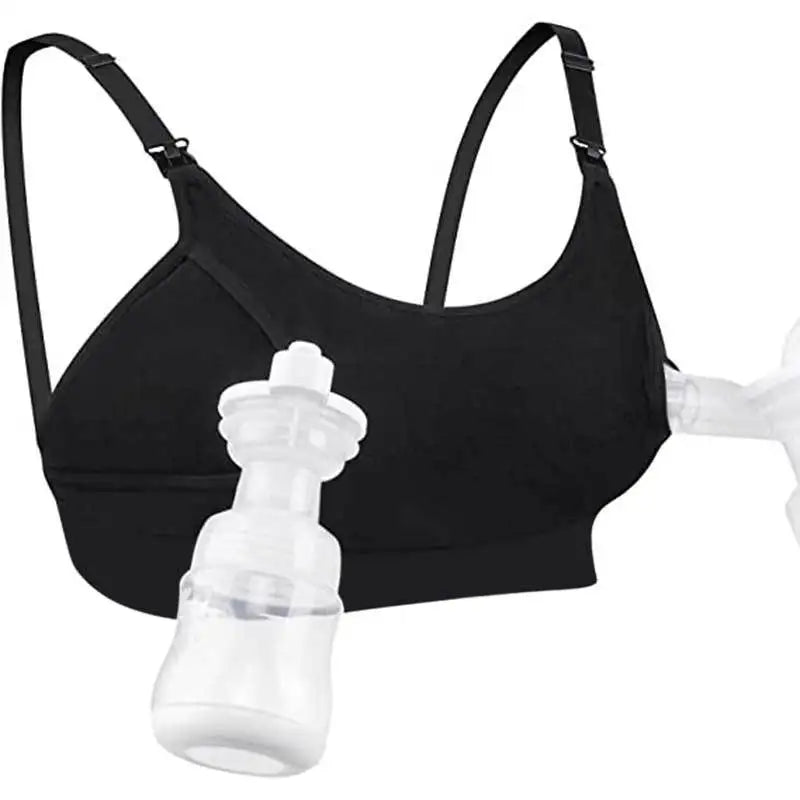 Seamless Black Hands-Free Pumping Bra