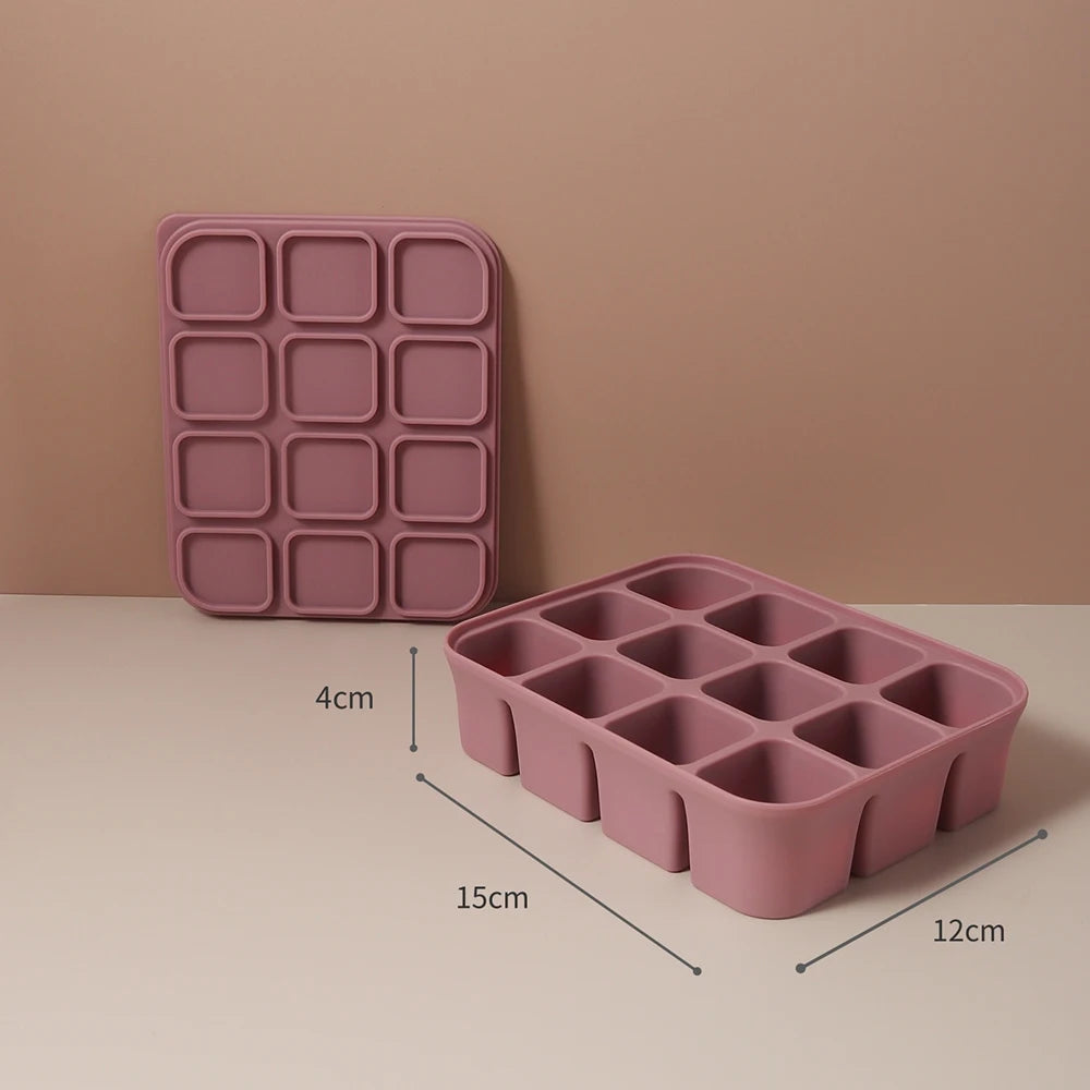 Silicone Freezer Tray with Lid for Breast Milk & Purees