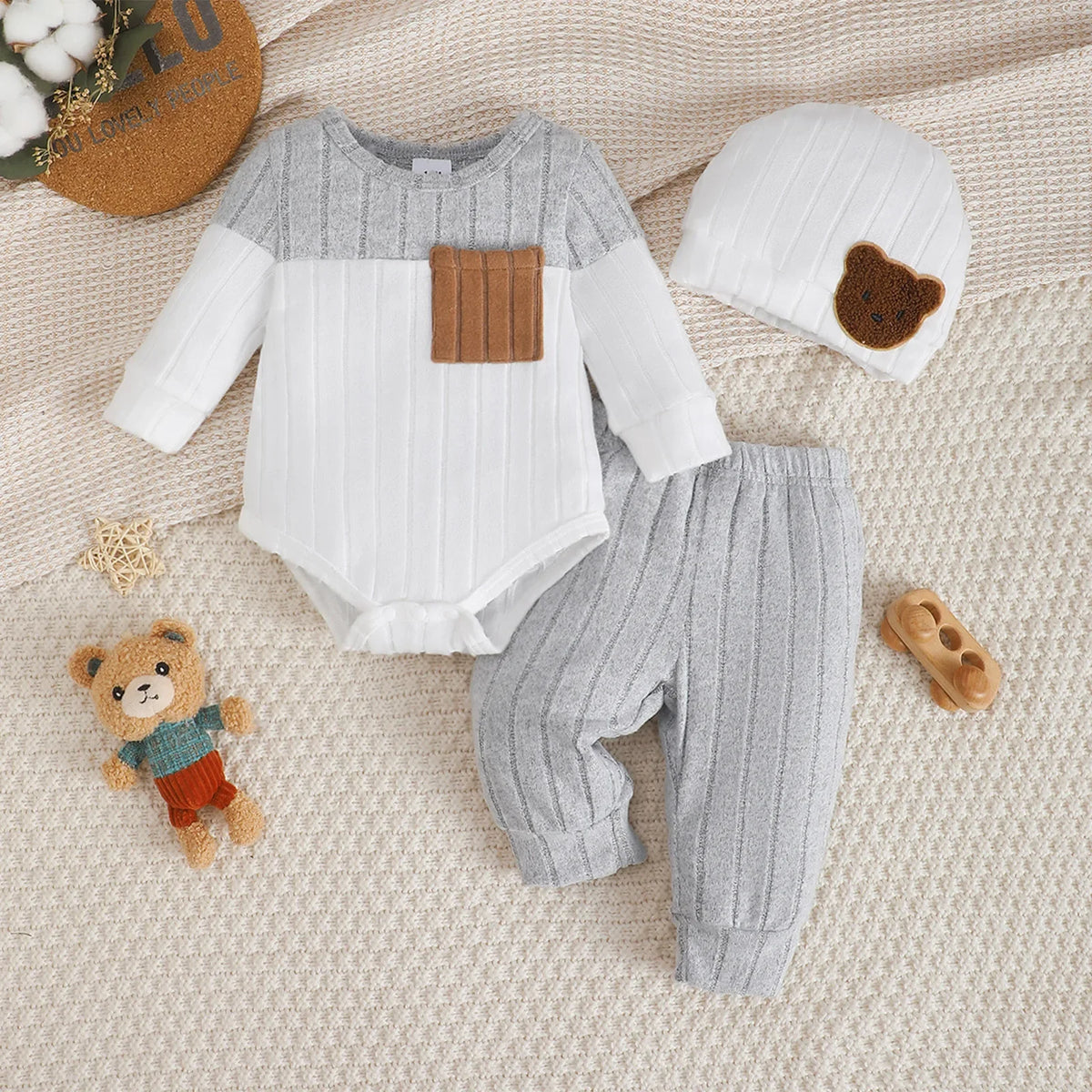 Coming-Home Bodysuit, Pants & Hat Set, view 1