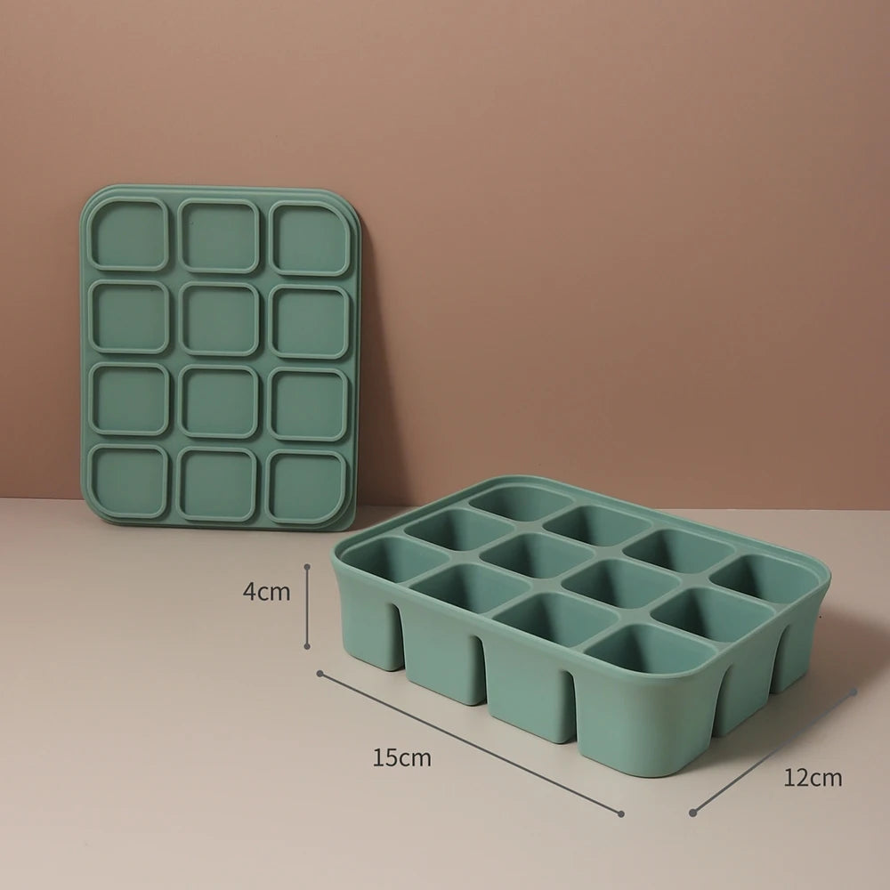 Silicone Freezer Tray with Lid for Breast Milk & Purees