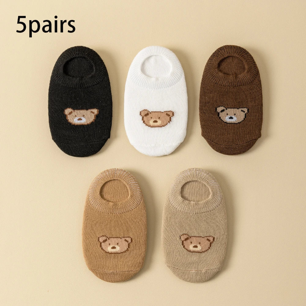 Bear Ankle Baby Socks 5-Pack