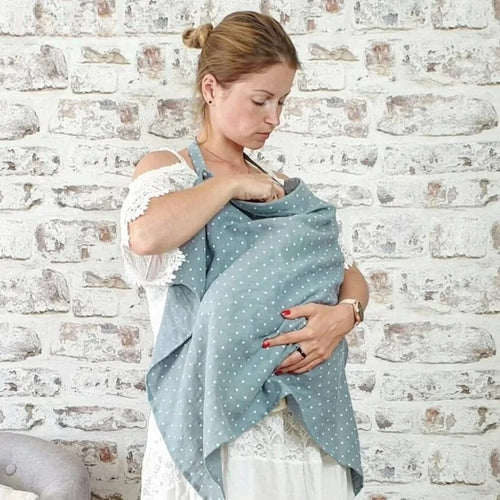 Breathable Muslin Nursing Cover with Arched Neckline – breastfeeding cover