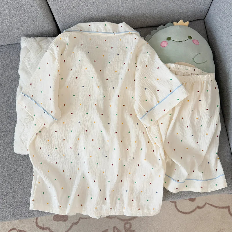 Polka Dot Cotton Short Pajama Set