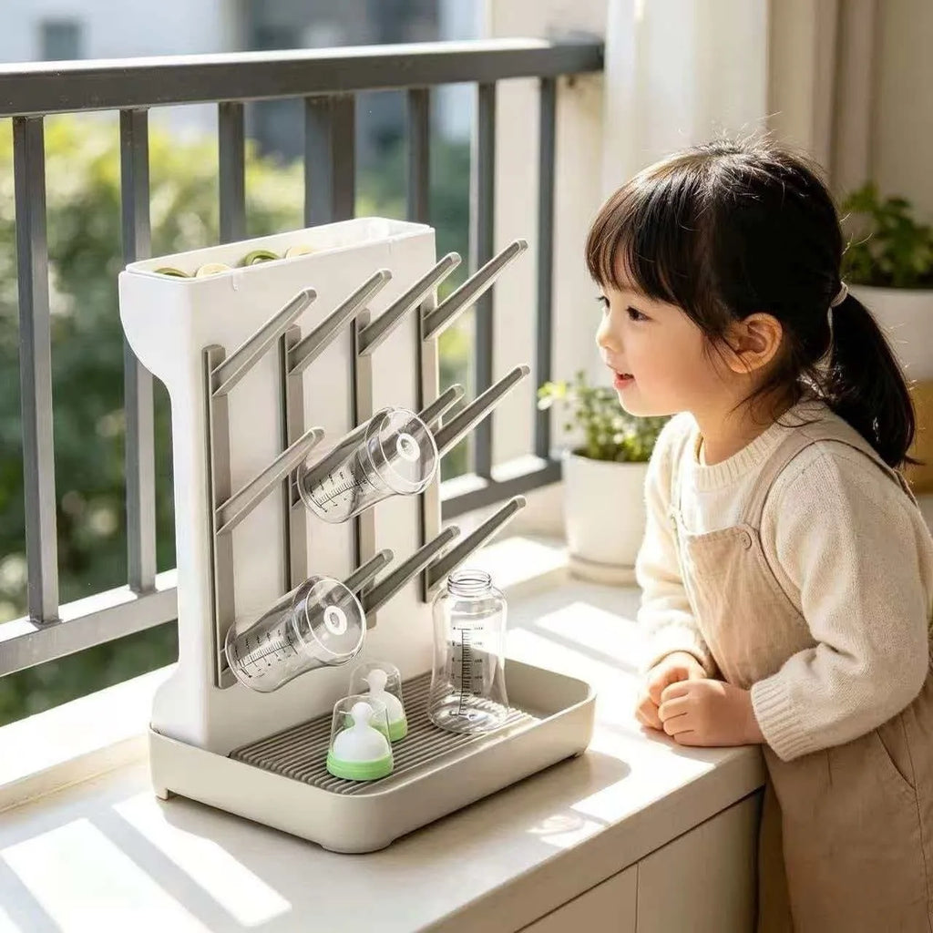 Multi-Layer Bottle Drying Rack with Drip Tray