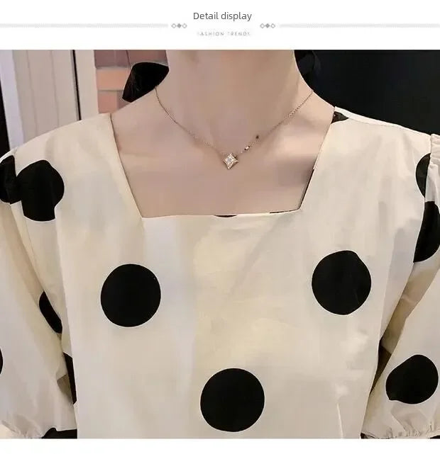 Polka Dot Short-Sleeve Maternity Dress – pregnancy dress