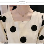 Polka Dot Short-Sleeve Maternity Dress – pregnancy dress