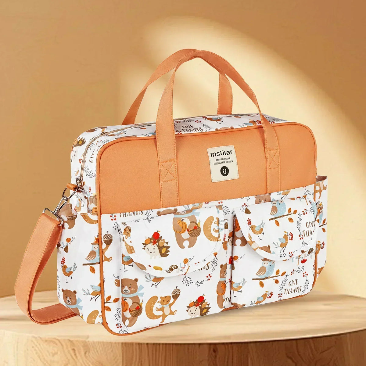 Wide-Opening Crossbody Diaper Messenger Bag
