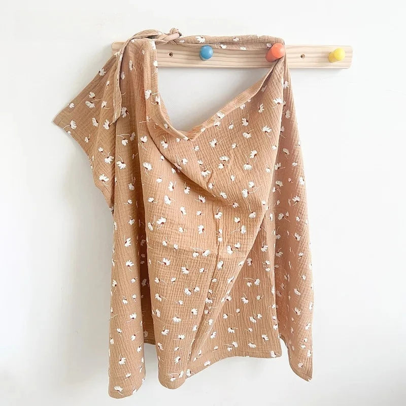 Breathable Muslin Nursing Cover with Arched Neckline