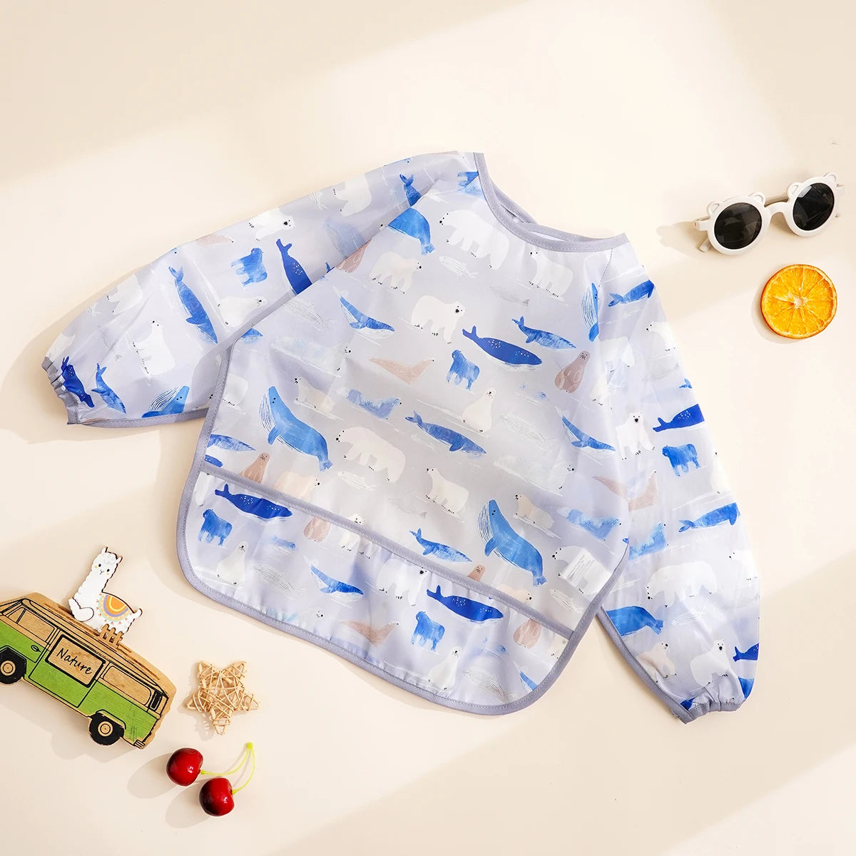 Long-Sleeve Waterproof Feeding Smock