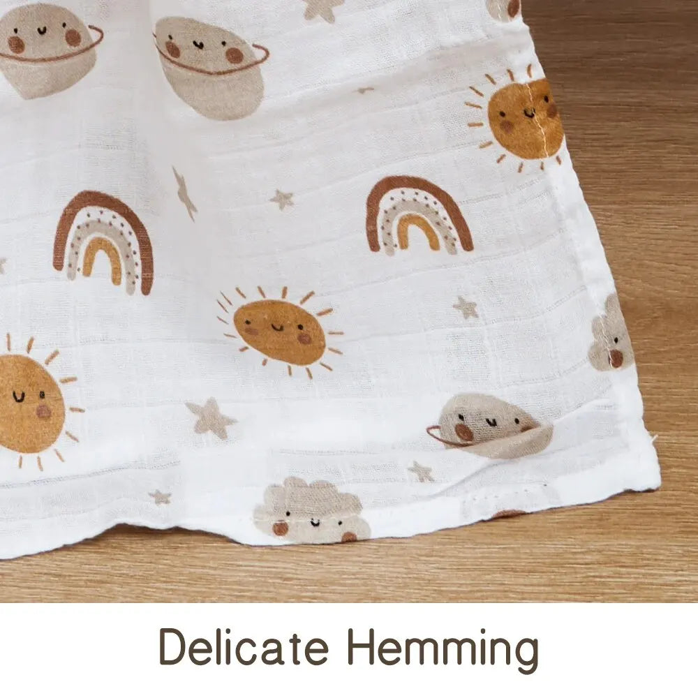 Bamboo Cotton Muslin Swaddle Blanket 120x110cm – Newborn Swaddle