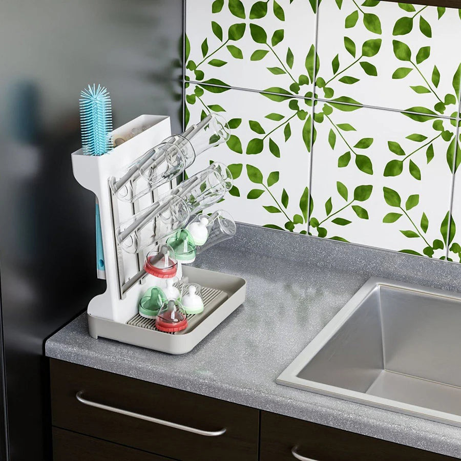 Multi-Layer Bottle Drying Rack with Drip Tray