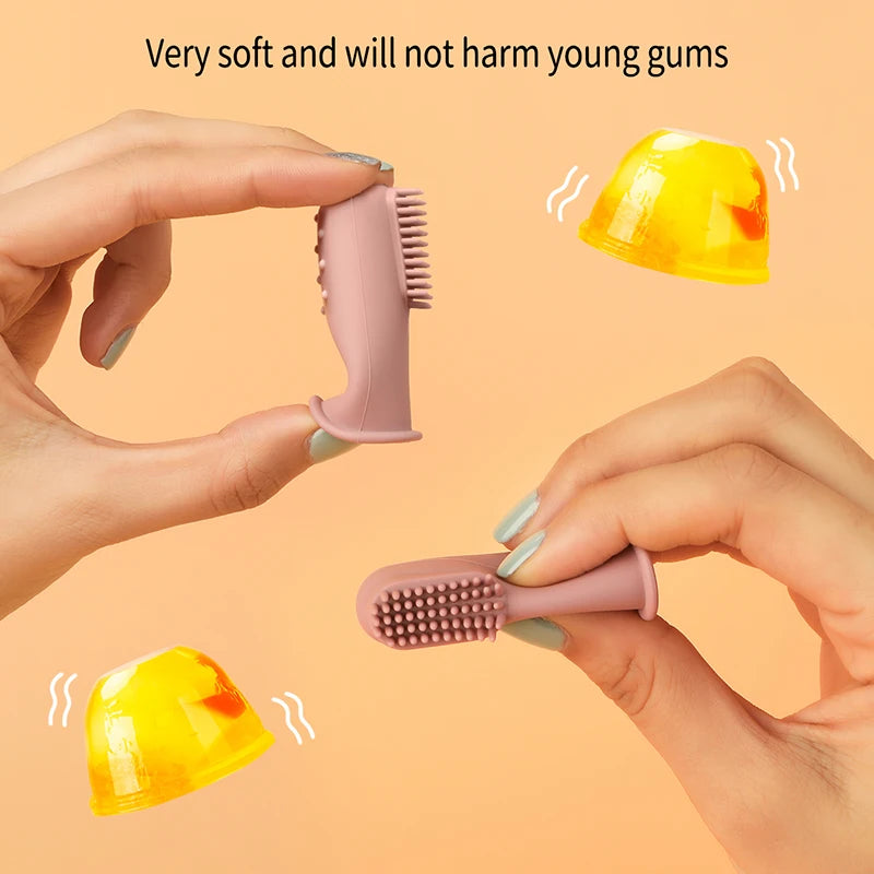 Silicone Finger Toothbrush & Gum Cleaner with Case