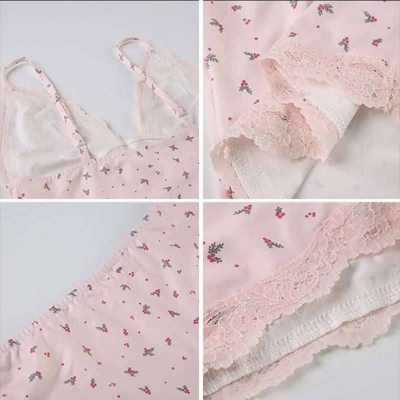 Lace Cami Heart Shorts Set – women's sleepwear