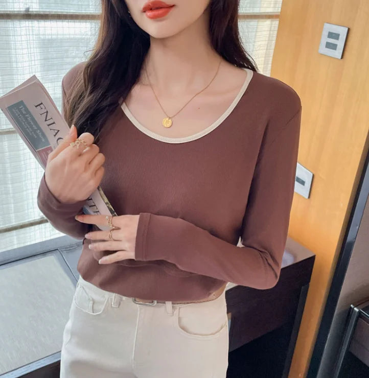 Lace Faux Two-Piece Nursing Top