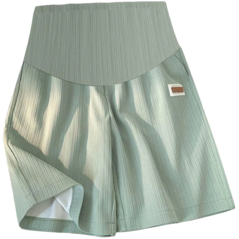 Ice Silk Wide-Leg Maternity Shorts – maternity clothes