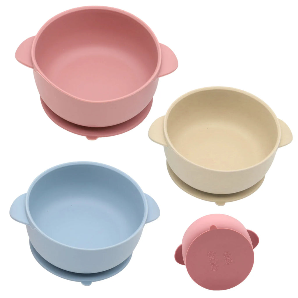 Suction Silicone Bowl Set with Lid & Spoon – baby feeding set