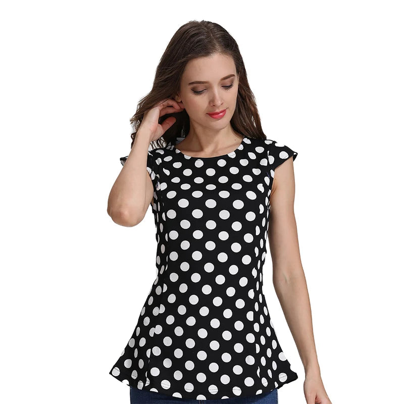 Polka Dot Flutter-Sleeve Nursing Top