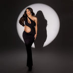 One-Shoulder Cut-Out Maternity Photoshoot Gown – maternity photoshoot dress