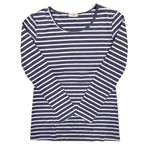 Striped Long-Sleeve Nursing Tee – postpartum top