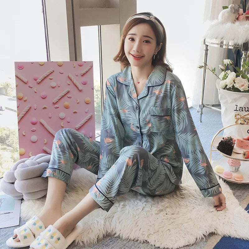 V-Neck Button-Down Pajama Set