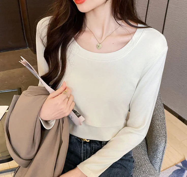 Lace Faux Two-Piece Nursing Top