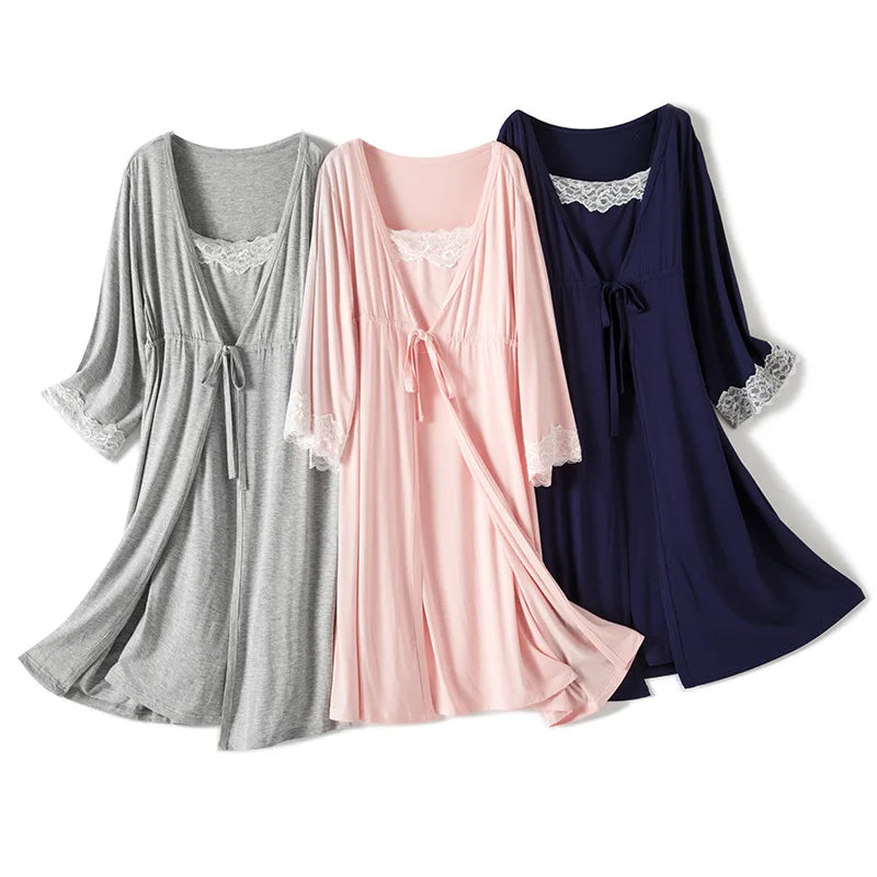 Maternity Nursing Nightgown & Robe Set – Maternity Nightgown & Robe Set