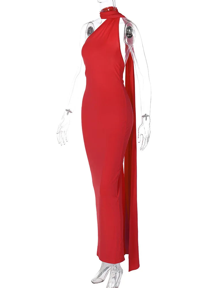 Halter Backless Bodycon Maternity Evening Gown