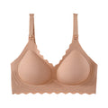 Seamless Jelly One-Hand Nursing Bra in Light Coffee – wireless maternity bra